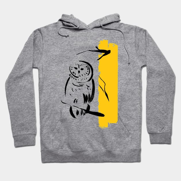 Brush Owl Hoodie by SWON Design